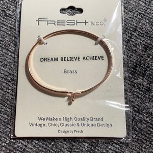 Fresh Dream, believe, achieve brass bracelet